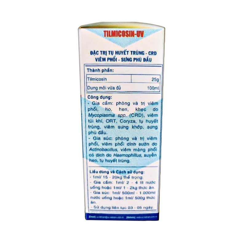 1 lọ Tilmicosin uv cho Chim Cảnh, Gà Kiểng.