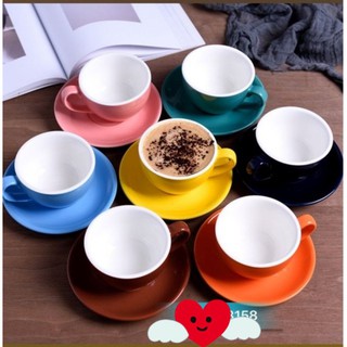 Bộ ly kèm đĩa sứ capuchino 220ml