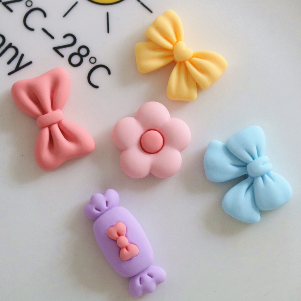 Set 10 Hộp Đựng Kẹo Bằng Resin Hình Hoa / Nơ Dễ Thương DIY