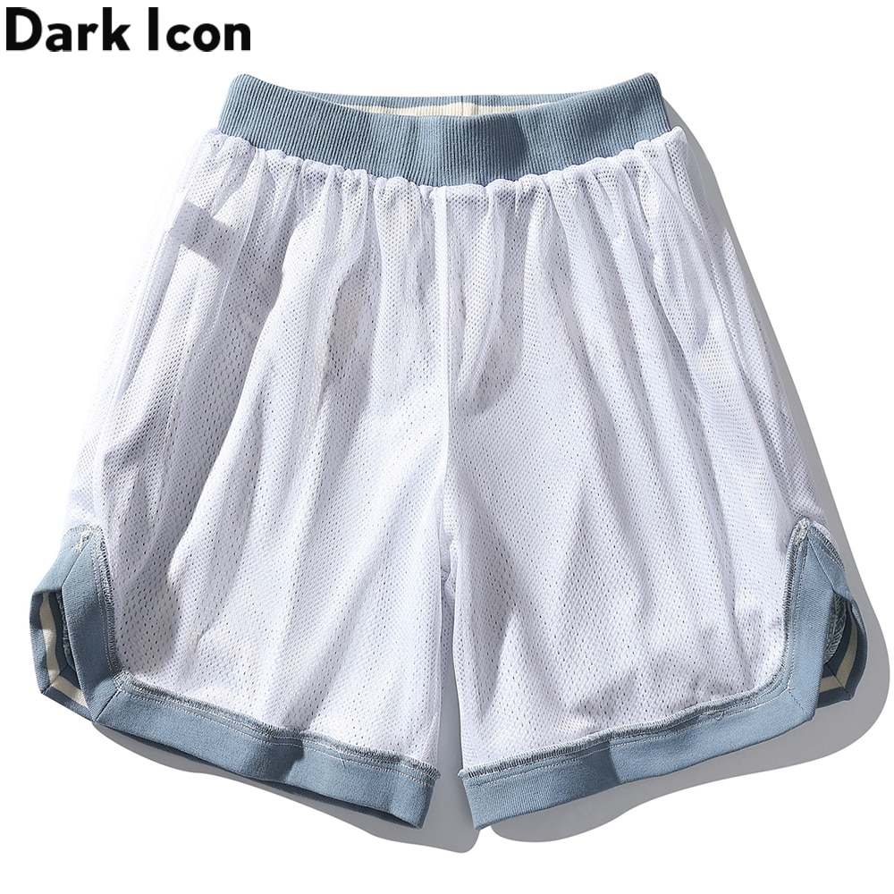 Dark Icon Light Blue Bandana Shorts Men Summer Jersey Material Men's Shorts Streetwear Shorts for Male