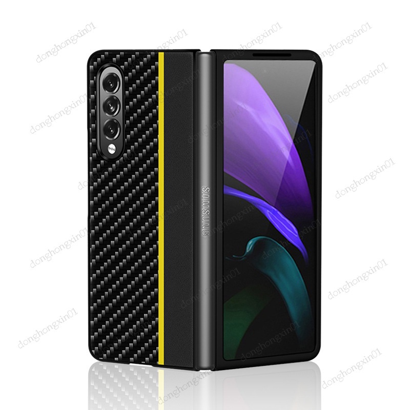 Ốp Điện Thoại PC Cứng Siêu Mỏng Họa Tiết Sợi Carbon Sang Trọng Cho Samsung Galaxy Z Fold 4 5G