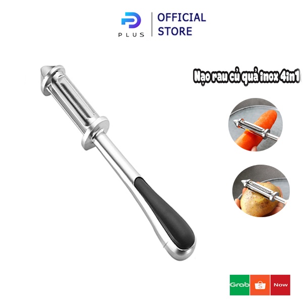 Dụng cụ nạo rau củ quả inox 4in1 cao cấp  nạo vỏ bào sợi khoét vỏ đa năng dễ dàng tiện lợi