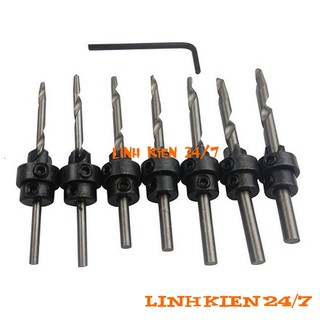 Bộ 7 mũi khoan gỗ âm mũ loại tốt