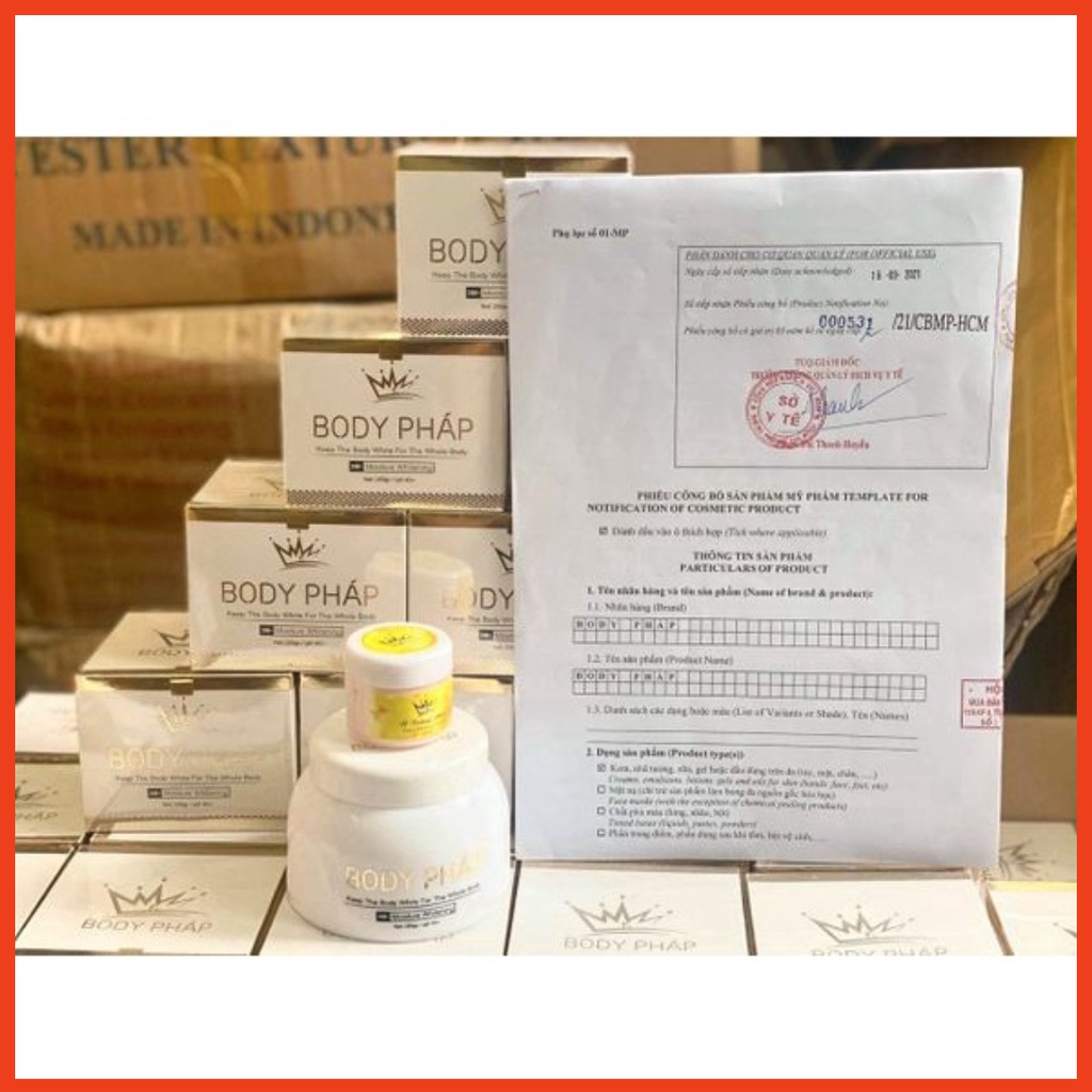 Kem body Pháp Cosmetics hương nước hoa 250g chinh hãng tặng kèm ủ kích trắng