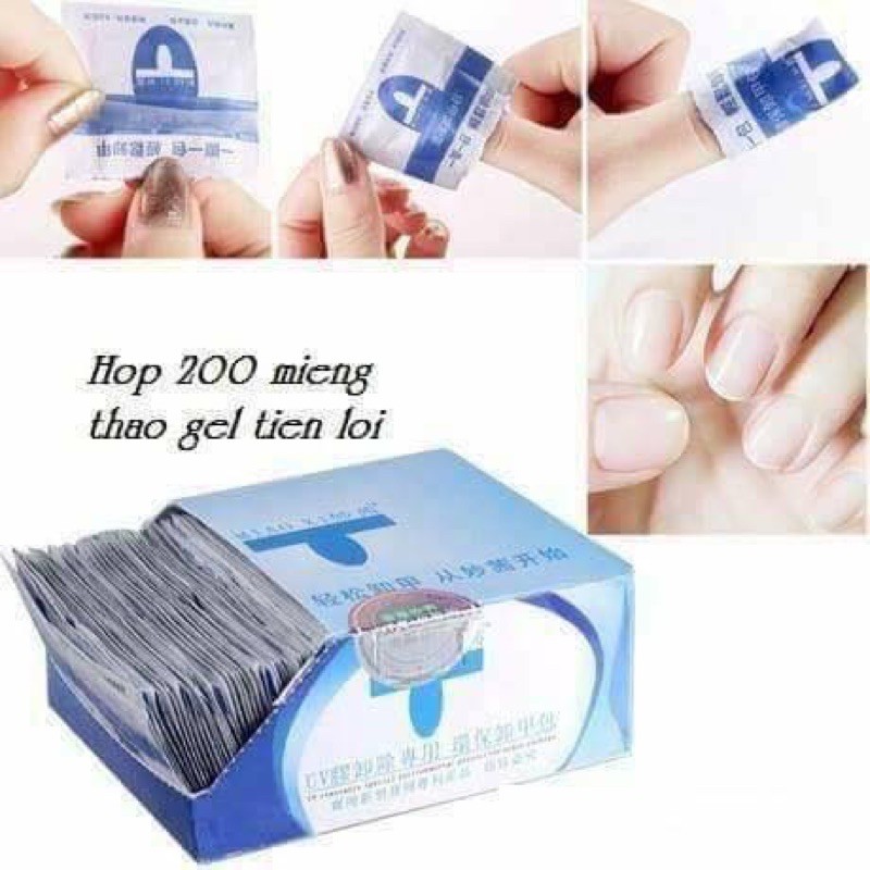 Hộp ủ phá gel 200 miếng kèm sẵn thuốc phá gel