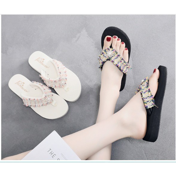 (SẴN HÀNG) Dép Kẹp Xỏ Ngón Nữ Đế Cao |Sandal Đế Xuồng 6cm, 3cm, 9cm