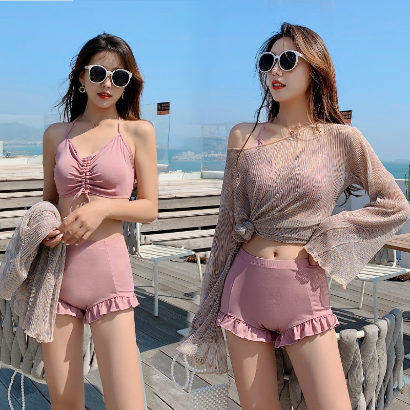 Bộ Đồ Bơi Ba Mảnh Thời Trang Hàn Quốc Dành Cho Nữ 2022