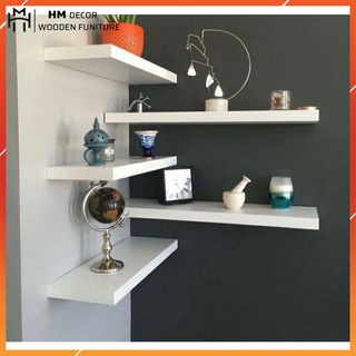 Kệ treo tường Kệ gỗ treo tường hàn quốc kích thước từ 30cm đến 80cm - HM Decor