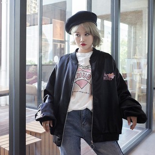 [Hàng order] Áo khoác bomber báo hồng