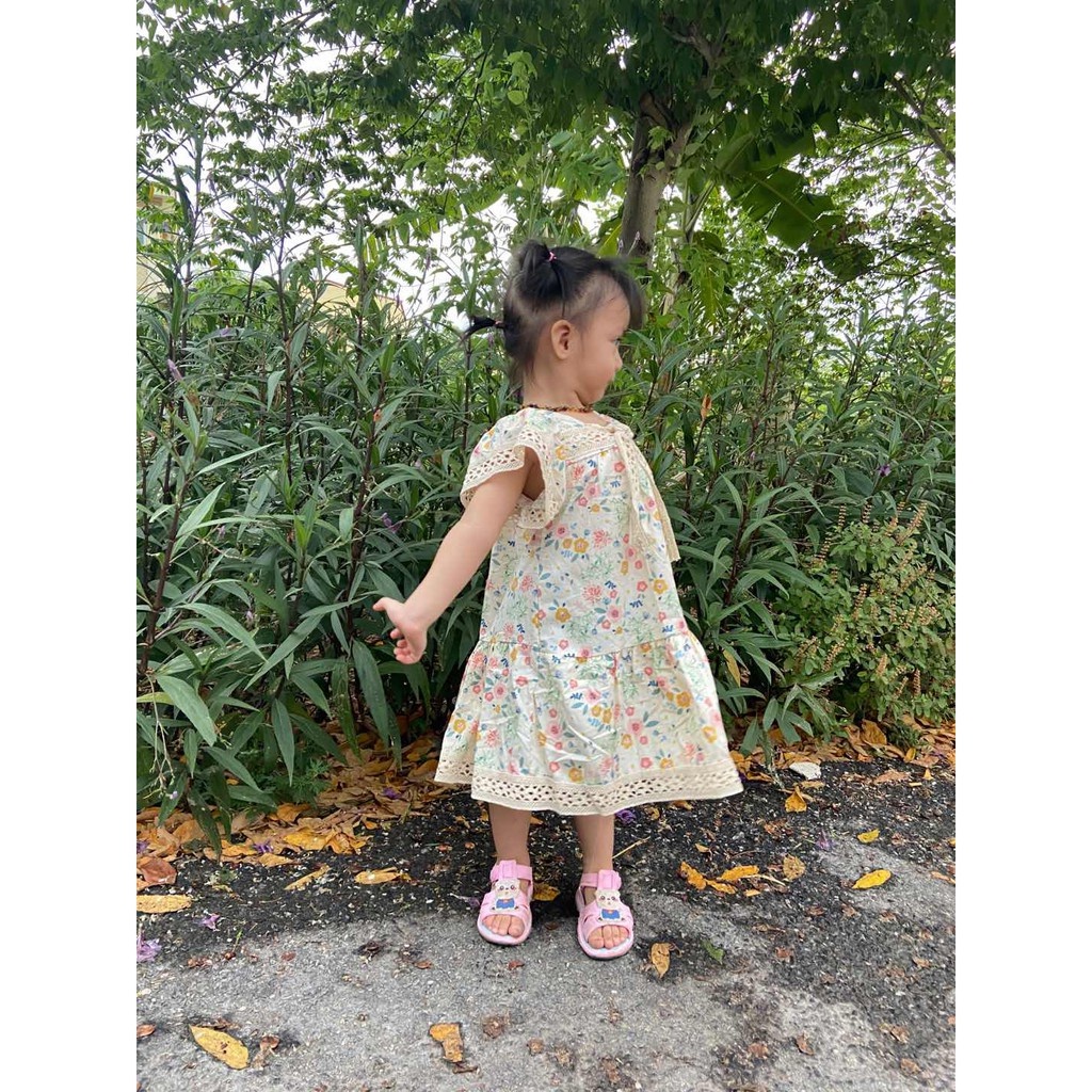 Váy cánh tiên phối nơ ren xinh xắn dành cho bé gái 8-16kg