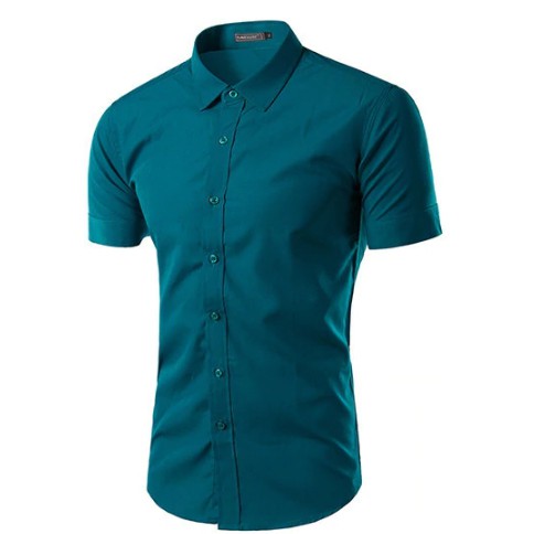 Áo sơ mi nam ngắn tay màu vàng nhạt