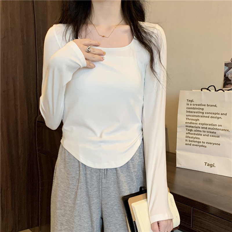 Áo Thun Tay Dài Màu Đen Phong Cách retro Mỹ Cho Nữ