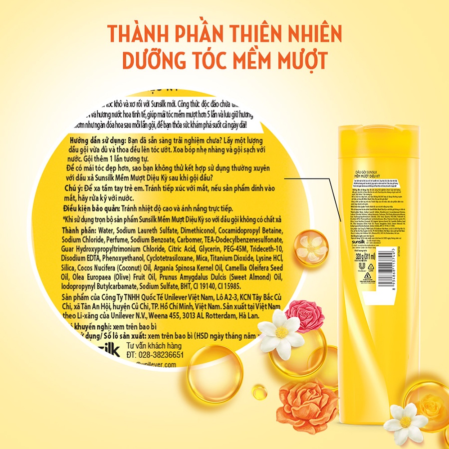 Dầu Gội Đầu Sunsilk Mềm Mượt Diệu Kỳ Óng Mượt Rạng Ngời ( tặng chai gội 140g)