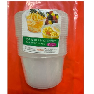 10 hộp nhựa tròn microwave 600ml