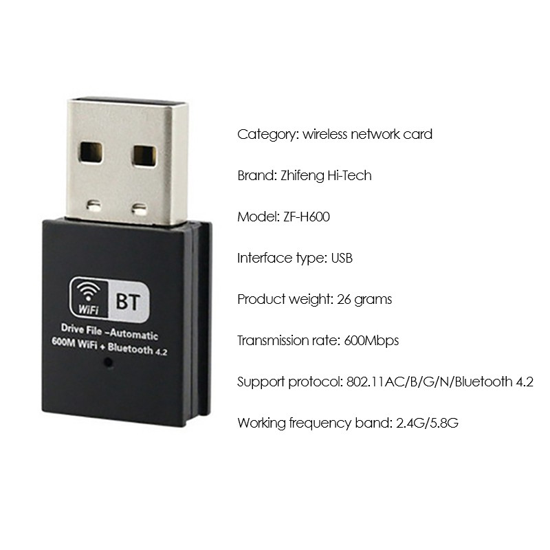 Usb Wifi 600m 2.4g & 5.8g Cho Pc | BigBuy360 - bigbuy360.vn