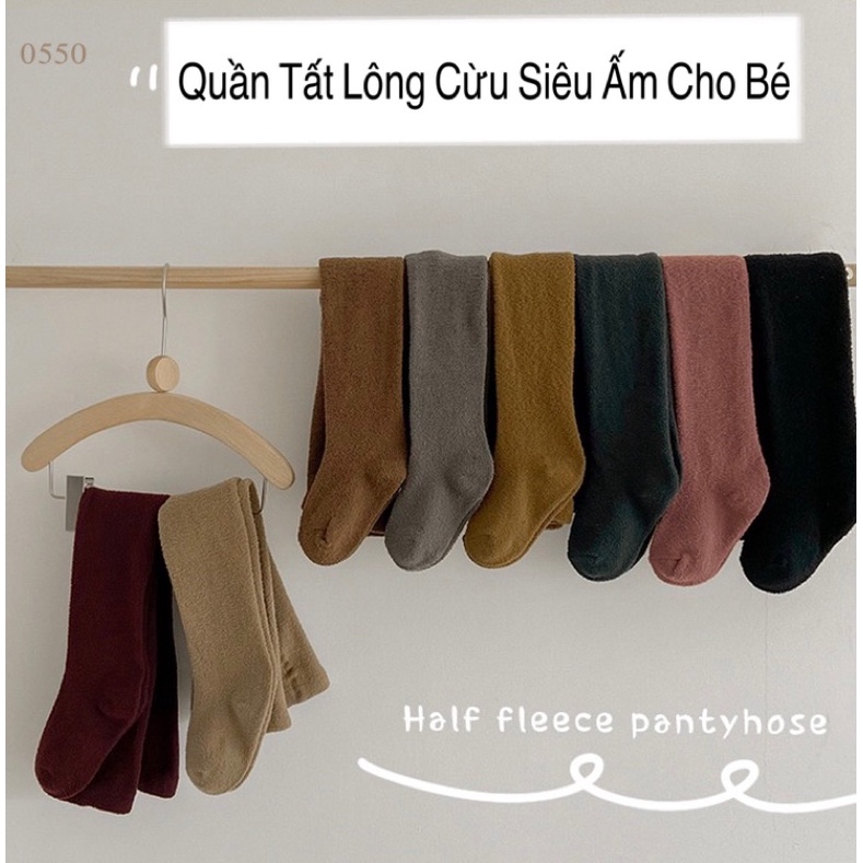 Quần Tất Lông Cừu Bé Gái Bé Trai Cực Ấm Quần Legging Trẻ Em Thu Đông Quảng Châu Cam Kết Đẹp