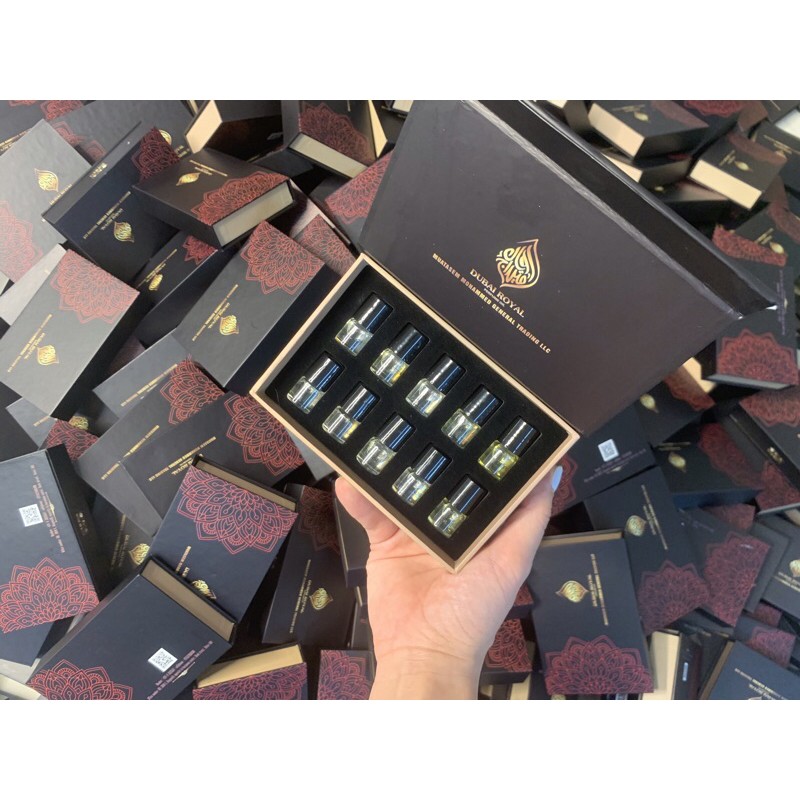 Set 10 chai tinh dầu DUBAI ROYAL new 2022 Sét lăn tinh dầu dubai 10 mùi cho Nam và Nữ