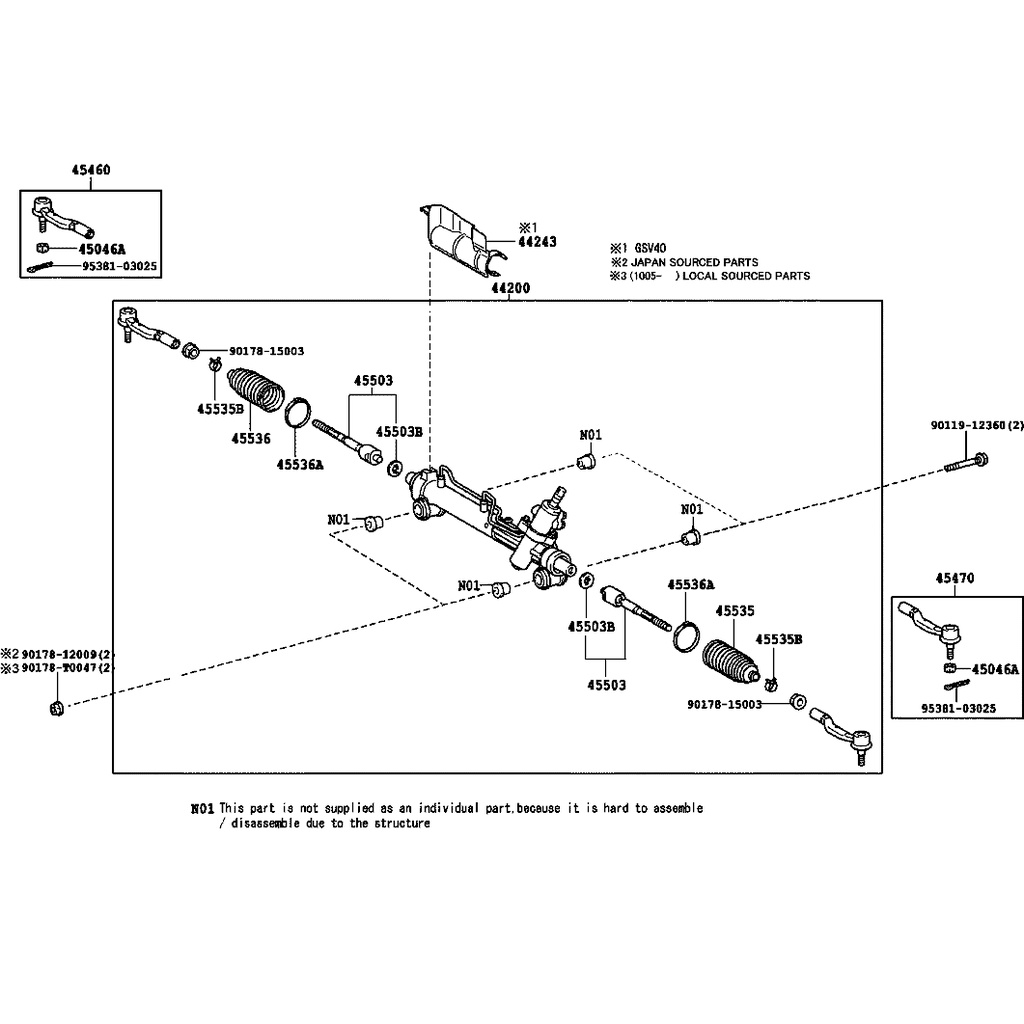 Rotuyn lái trong Toyota Camry,Rô tuyn lái trong Toyota Camry,Phụ tùng Toyota Camry -Hàng chính hãng CTR Hàn Quốc.