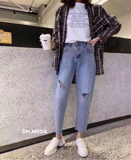 Quần bò rách - Quần bò baggy size s m l