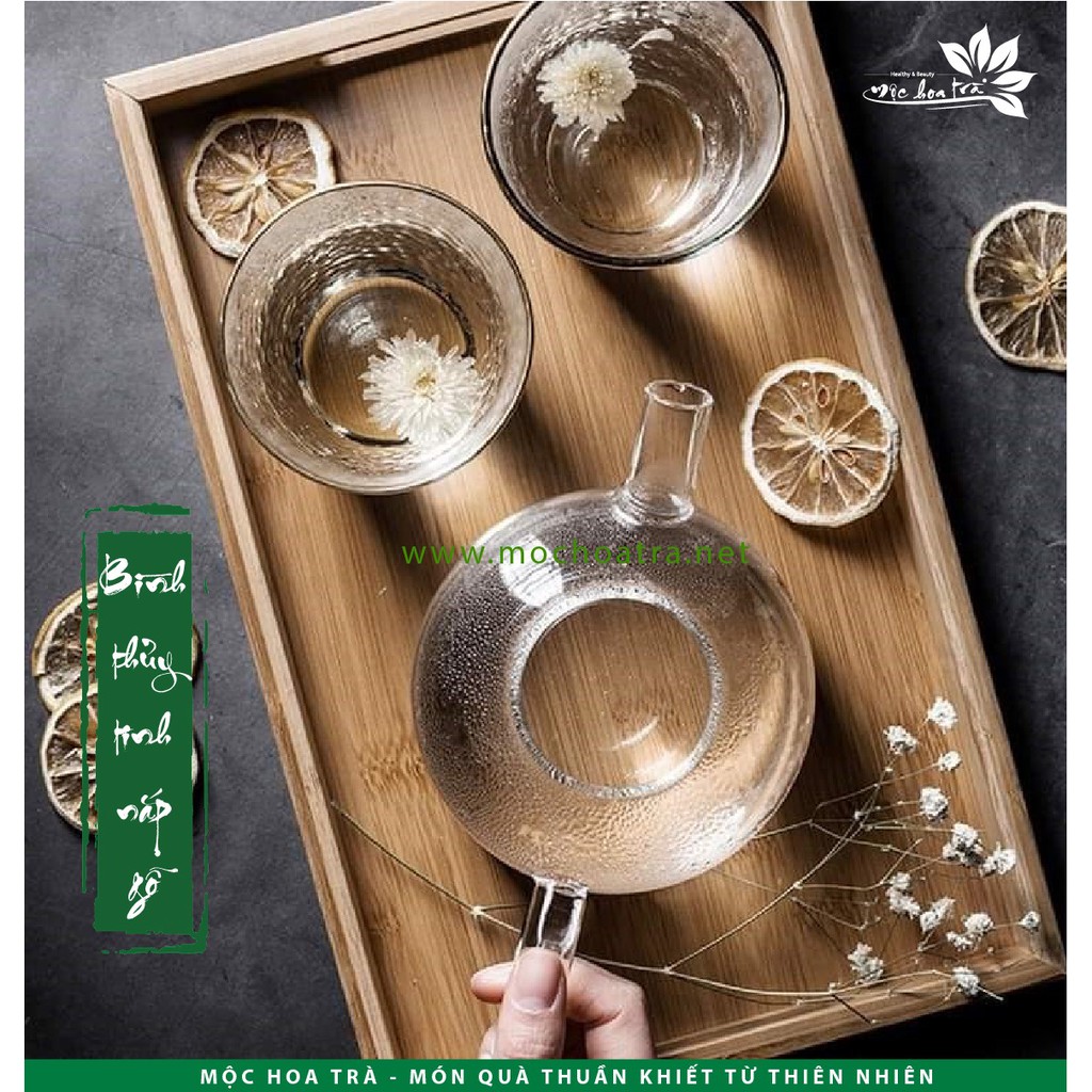 BÌNH THỦY TINH 1000-1400ml - NẮP GỖ