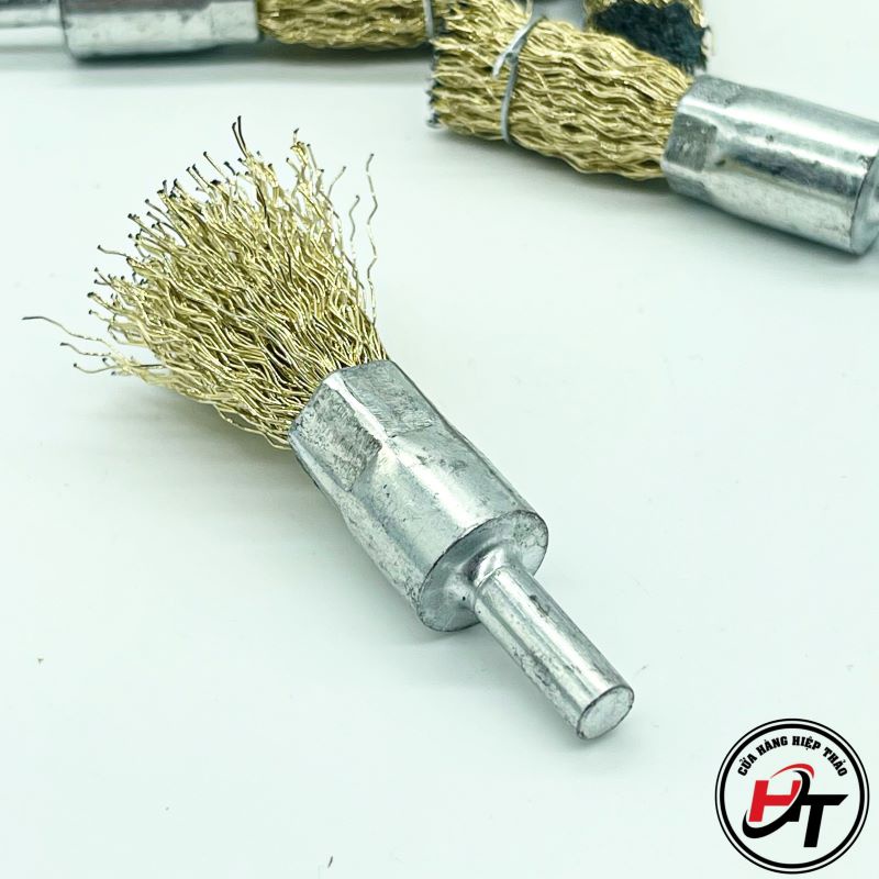 Chổi đánh rỉ sắt rỉ sét inox dạng bút chuôi 6mm lắp máy khoan CDR-BUT-6MM