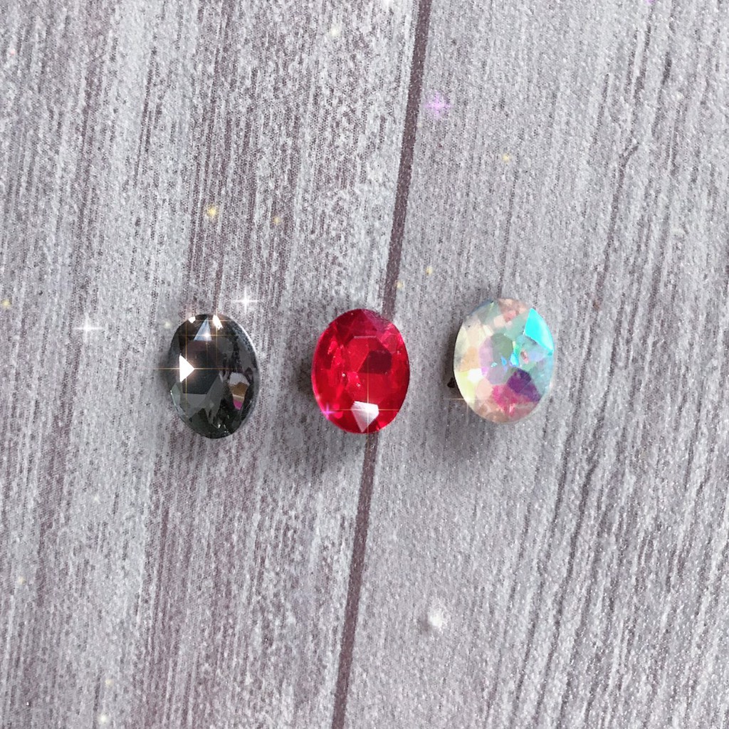 Gói 5 viên Hạt Đá Pha Lê Oval Trang Trí DIY, Trang Trí Túi ví, Trang Trí Ốp Lưng