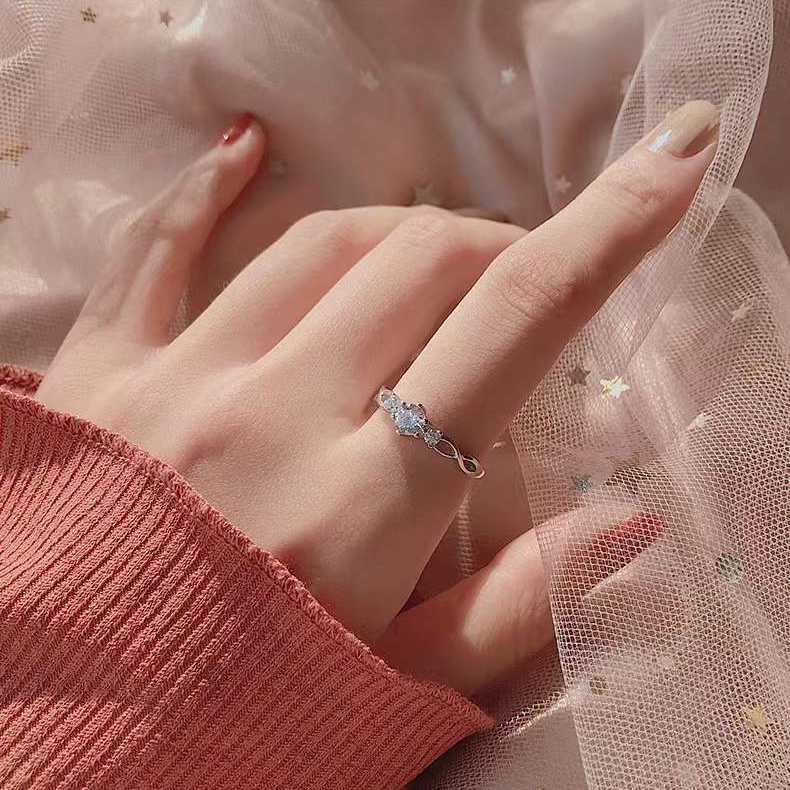 Nhẫn Nữ Bạc Đẹp Rẻ - Nương Tựa Vào Anh Theo Trend Bạc Hiểu Minh NU485