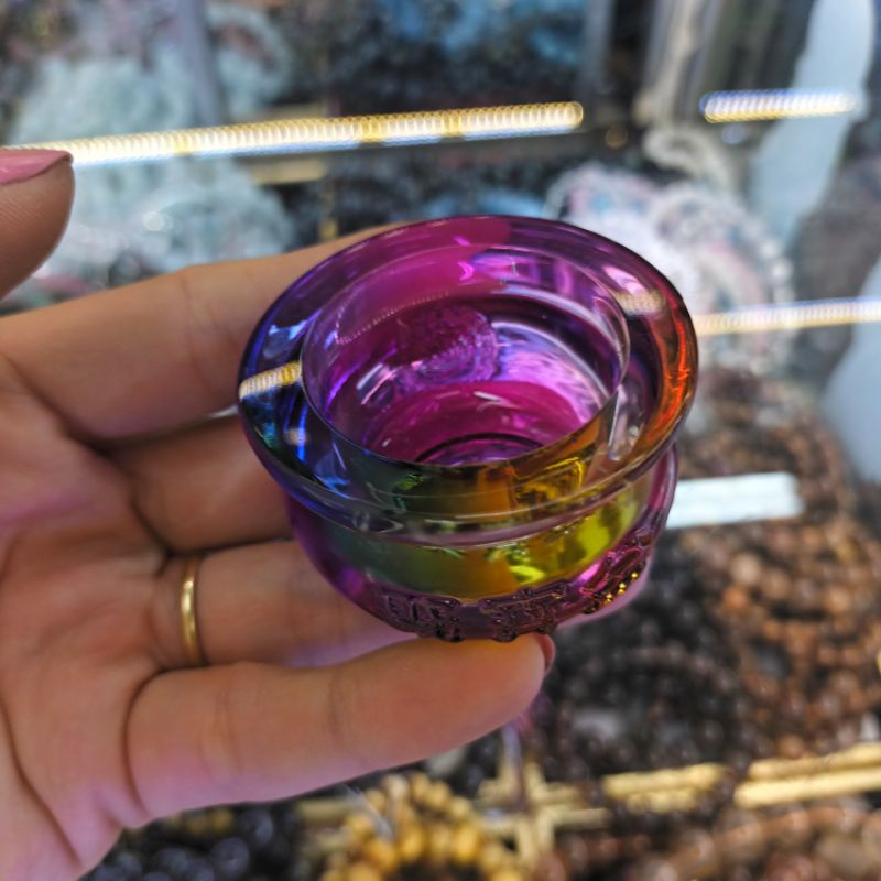 Hủ bát tụ bảo bồn pha lê ưu linh kim nguyên bảo mini để bàn kích hoạt cung tài lộc