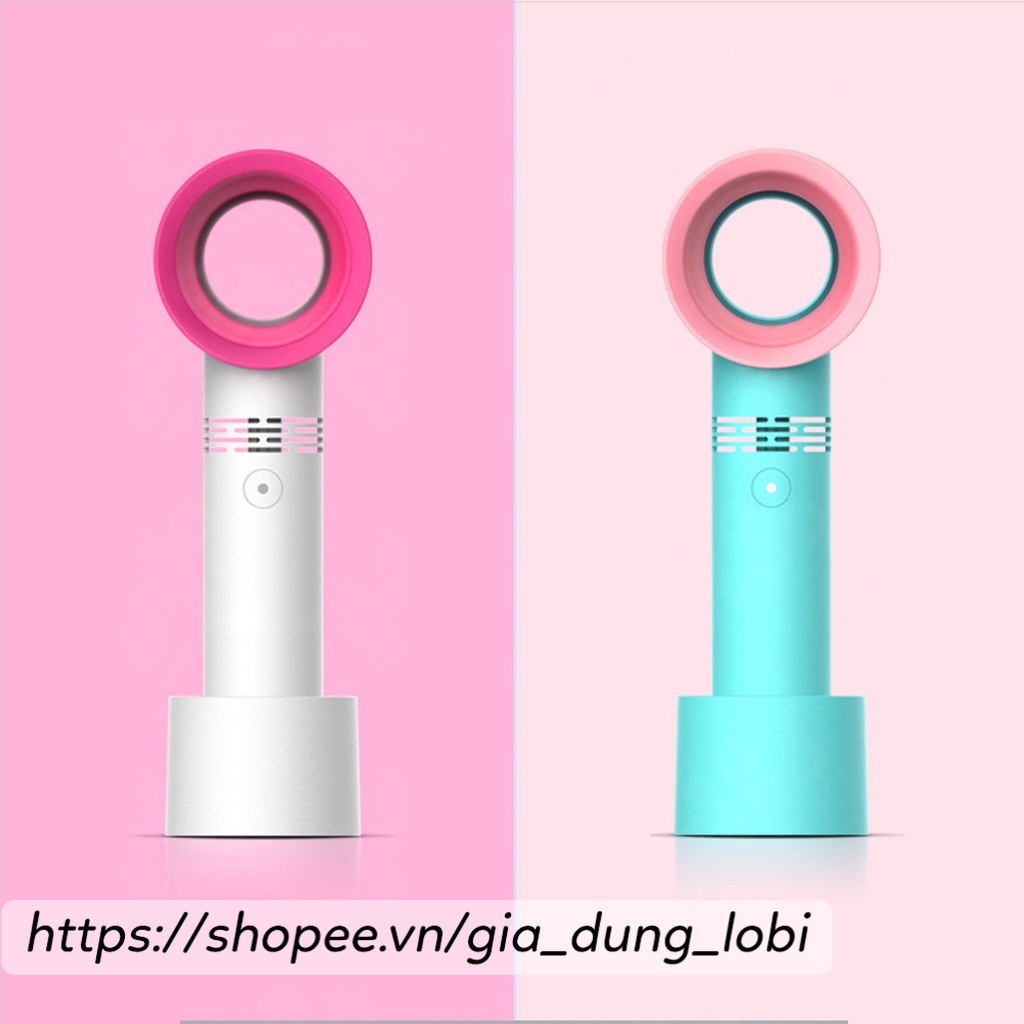 Quạt không cánh cầm tay mini sạc điện quạt mini cầm tay cute có đế để bàn pin 2000mAh