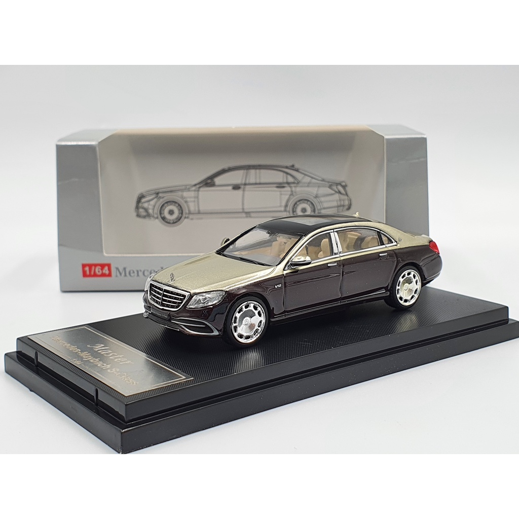 Xe Mô Hình Mercedes-Maybach S-Class 1:64 Master (Vàng Đồng Mui Đen)