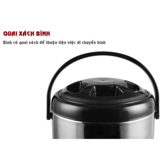 Bình Giữ Nhiệt Ủ Trà sữa inox có 3 lớp - loại 6 lít