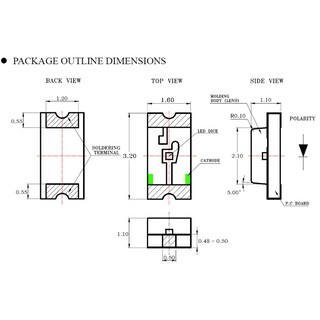[10 con] LED dán SMD 1206 - Các màu phổ thông