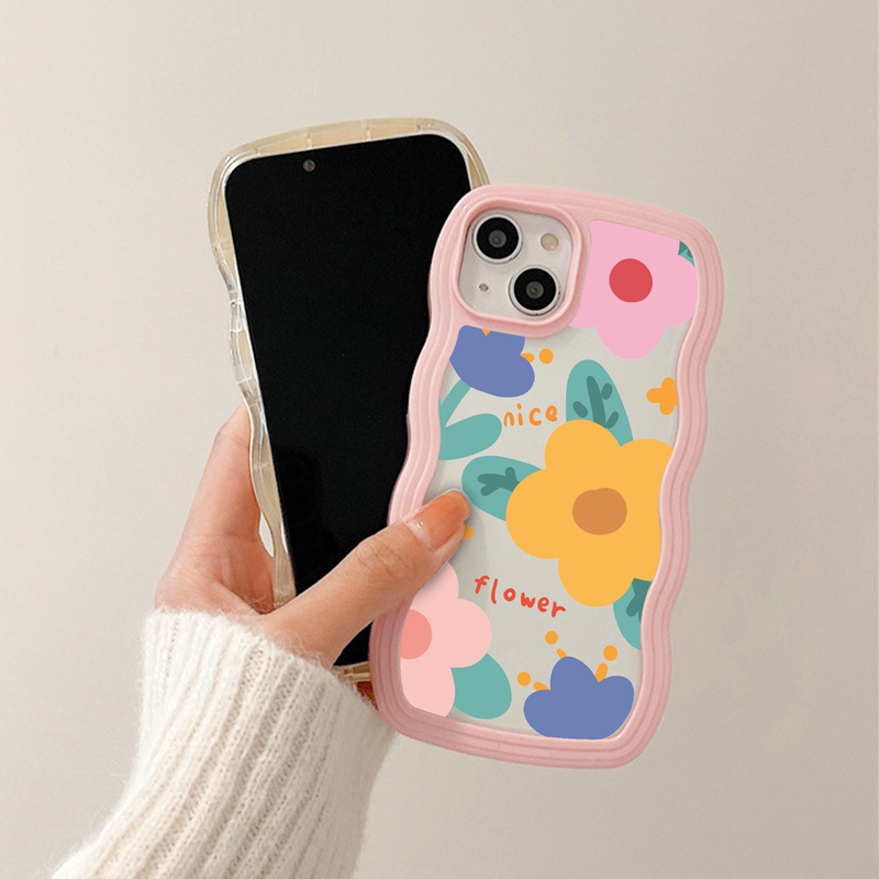 Suntaiho ốp lưng Ốp lưng iphone Ốp điện thoại  dẻo trong họa tiết hoa hoạt hình thích hợp cho iPhone 11 Pro 13 12 Pro Max X XS Max XR 7 8 Plus