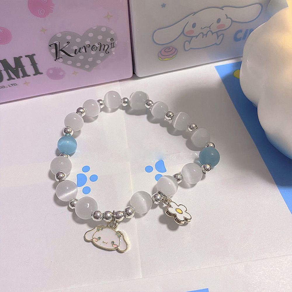 VANES1 Vòng Tay Chuỗi Hạt Gắn Bóng Lông Dễ Thương Thời Trang Cho Nữ