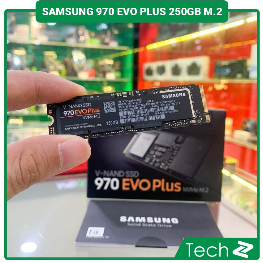 Ổ cứng SSD Samsung 970 EVO Plus 250GB M.2 PCIe NVMe 3x4 (Đọc 3500MB/s - Ghi 2300MB/s) - (MZ-V7S250BW)