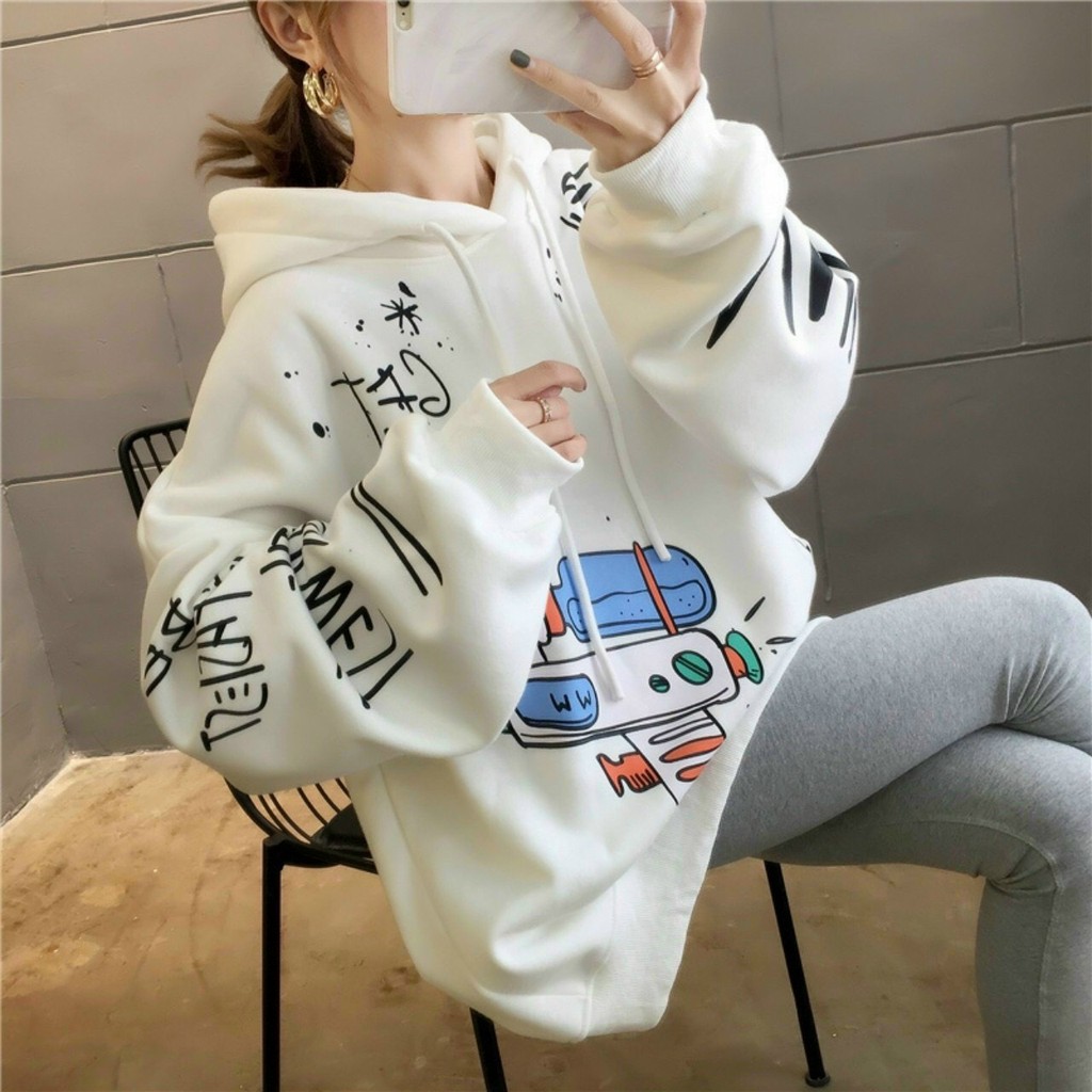 Áo hoodies nỉ ngoại form rộng hoạ tiết Tàu Vũ Trụ H044 | BigBuy360 - bigbuy360.vn