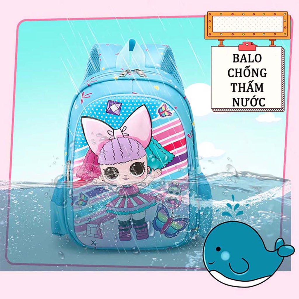 Ba Lô Đi Học Hình Hoạt Hình 3D Dành Cho Bé Gái Từ 2 Tuổi Đến 6 Tuổi, Chống Gù, Vải Nhẹ Bền Chống Nước