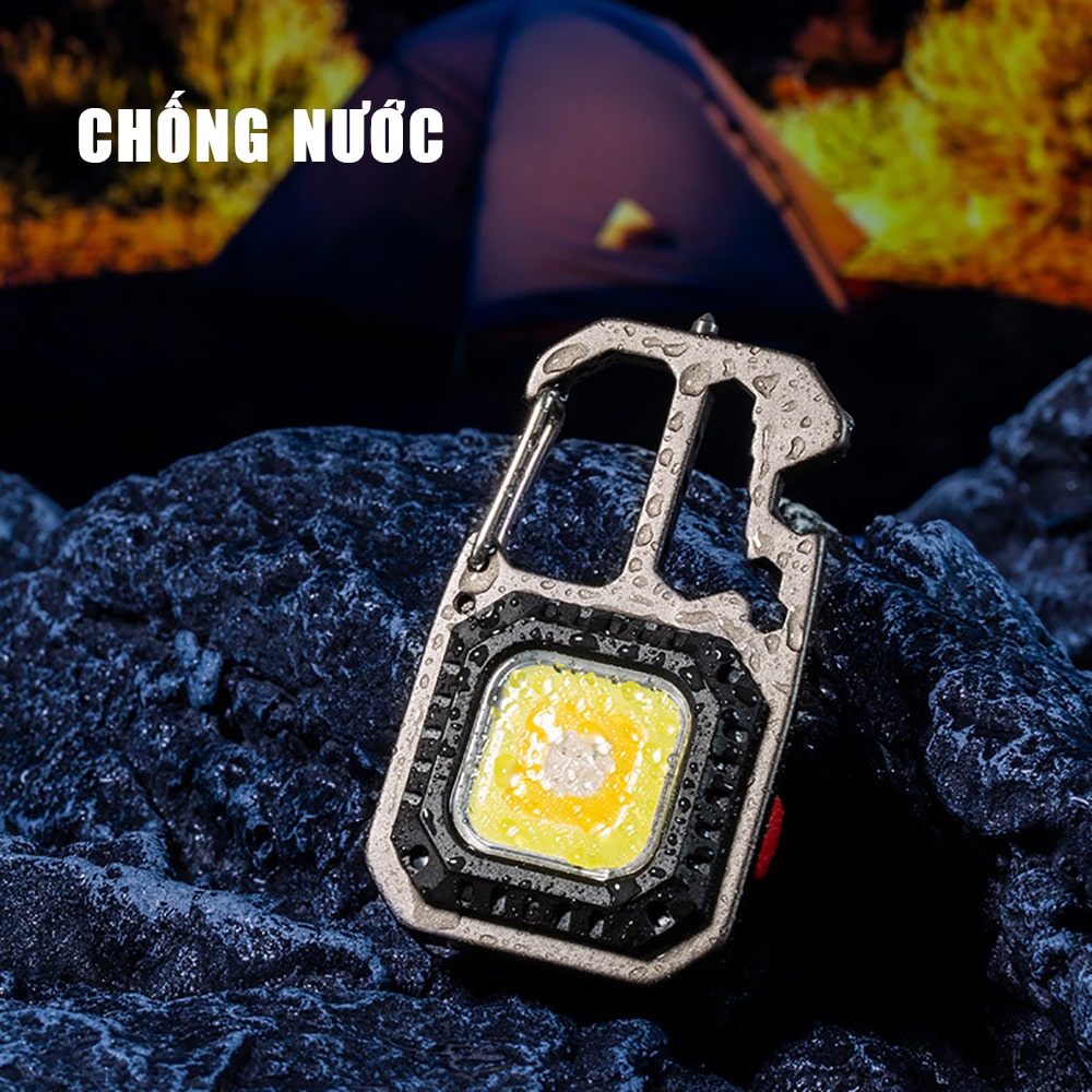 Đèn pin móc khóa mini siêu sáng có đầu vít - Đèn led mini móc khóa led COB pin sạc usb