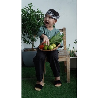 Bà Ba Bé Trai Bé Gái Màu Xanh Ghi (Tặng kèm Khăn rằn)