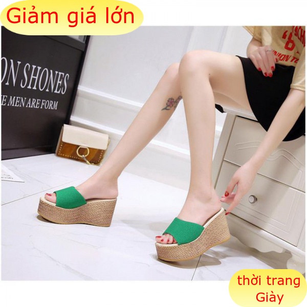 Dép Đế Xuồng 9cm Phong Cách Hàn Quốc Cho Nữ