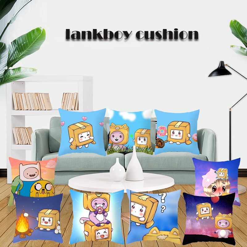 Vỏ Gối In Hình Phong Cách LankyBox Kích Thước 18''