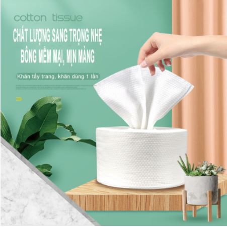 Khăn bông tẩy trang, bông cuộn lau mặt spa phun xăm thẩm mỹ dùng 1 lần lau khô lau ướt siêu tiện lợi