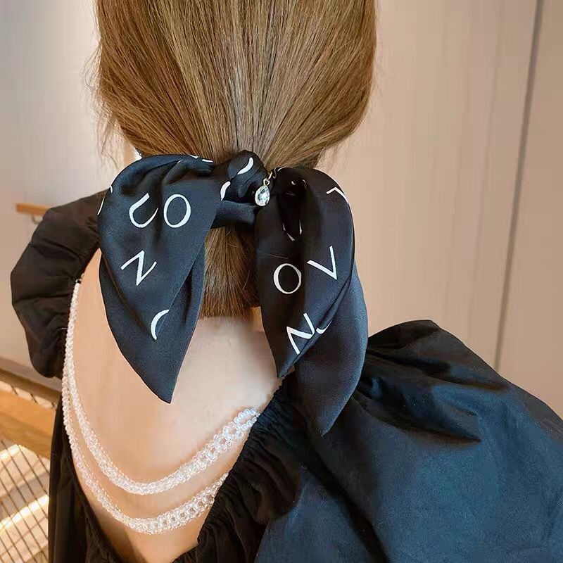 Dây ruy băng cột tóc đính nơ đuôi chim én thời trang mới 2021