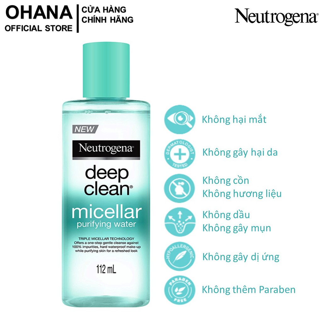 Nước Tẩy Trang Neutrogena Deep Clean Micellar Purifying Water 112ml