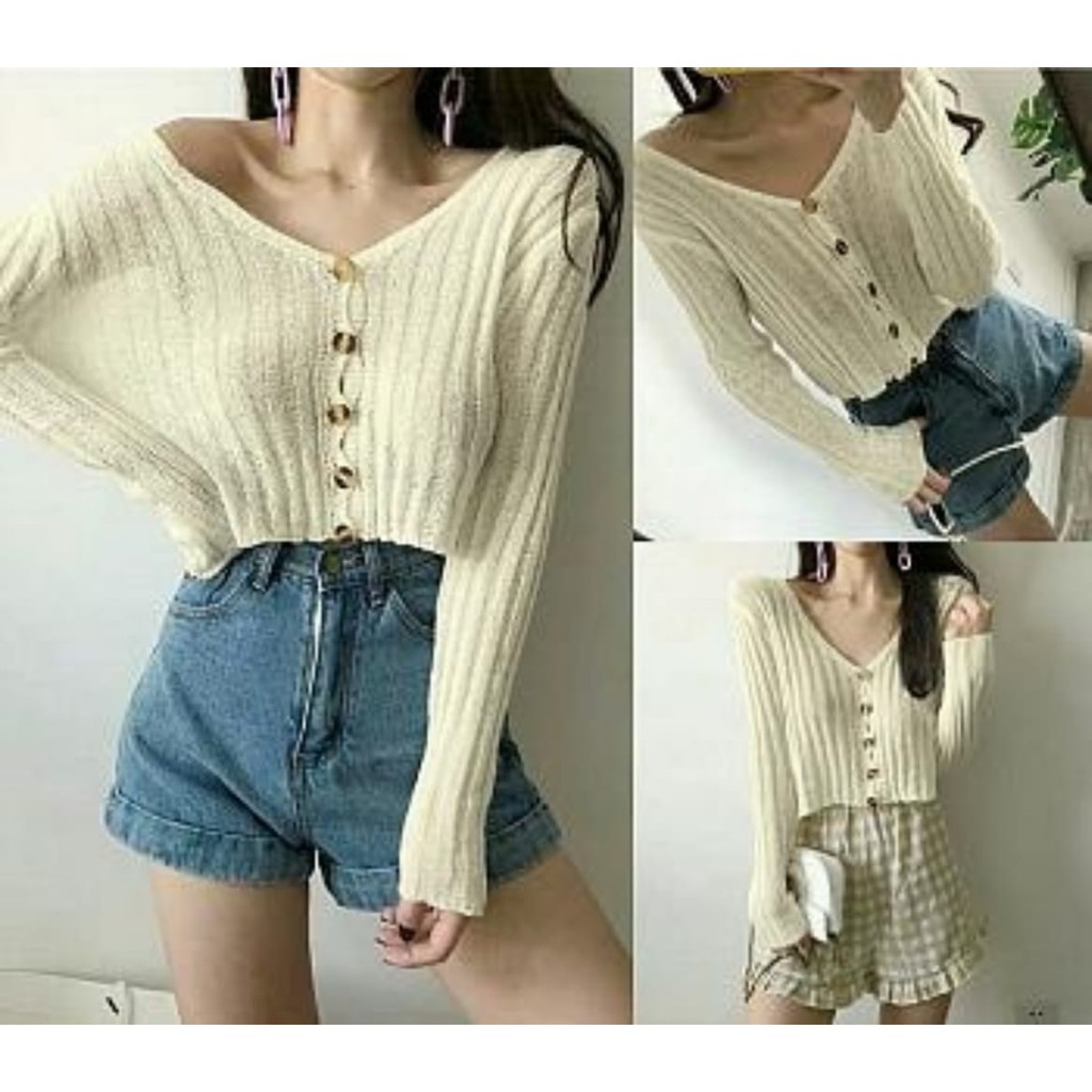 (Hàng Mới Về) Kem Dưỡng Da Cardigan Ssonlineshop77 - (C-737373) Nhập Khẩu Hiệu Cardigan Rajut / Kem Dưỡng Da