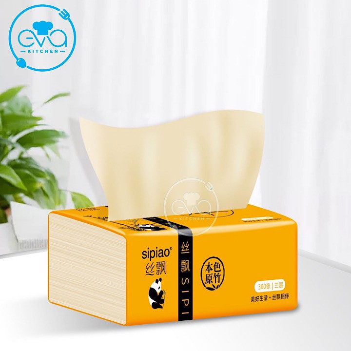 Combo 2 Gói Giấy Ăn Gấu Trúc Dai Mịn Sipiao Gói 300