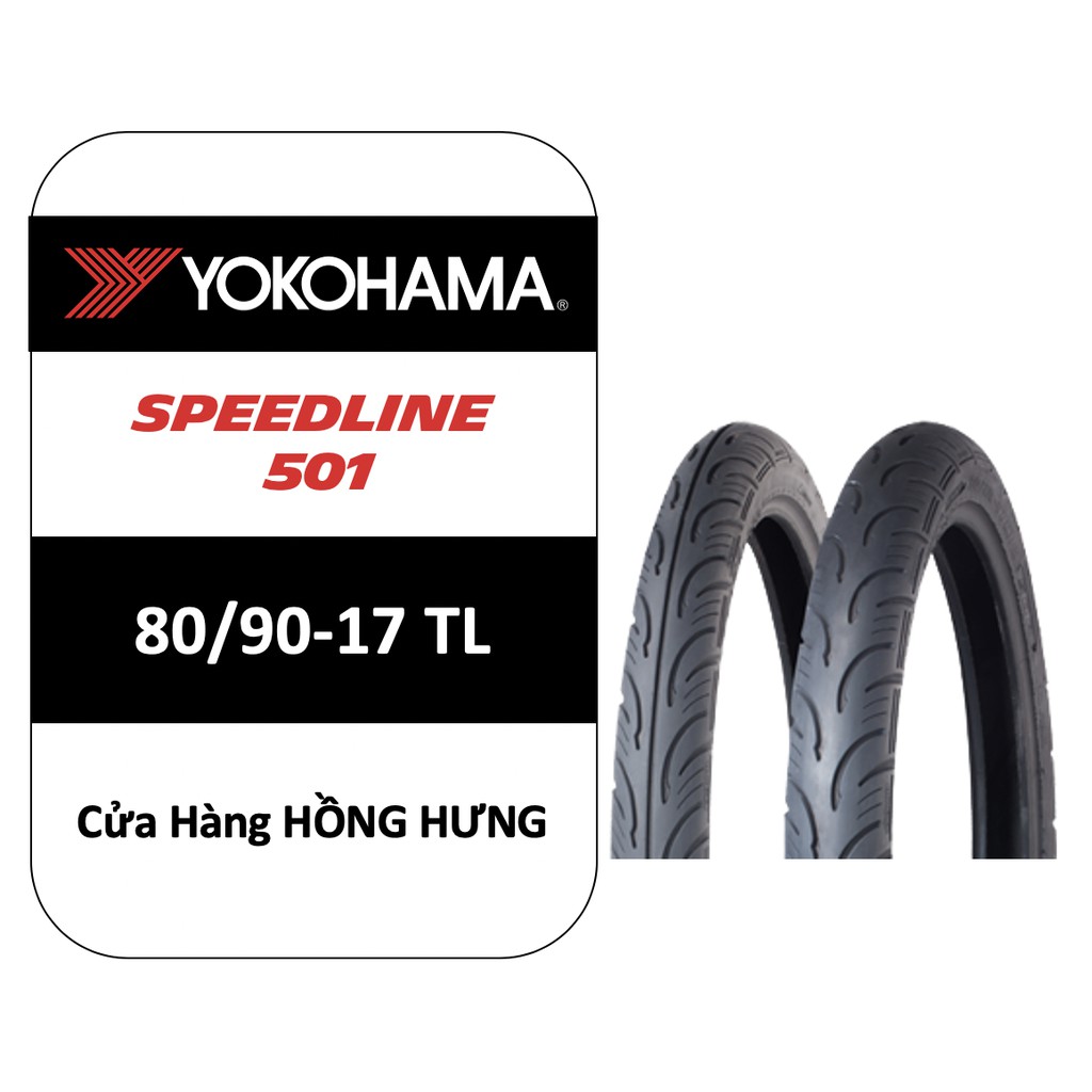 Lốp Yokohama 80/90-17 TL R501 (Lốp sau xe Yamaha Exciter, các dòng xe phổ thông 17 inch)