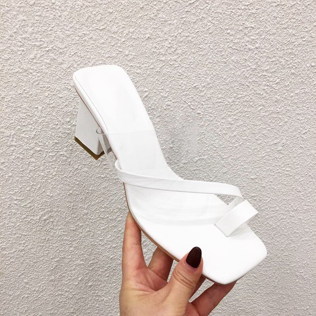 Dép cao gót trong quai trong quai chéo xỏ ngón - D503