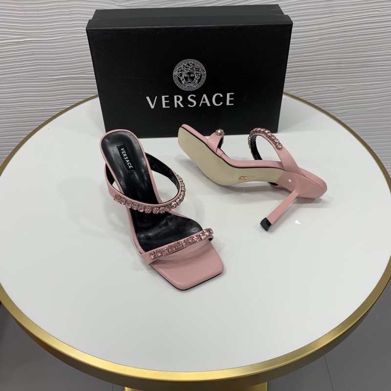 Guốc Versace quai đá hai cầu