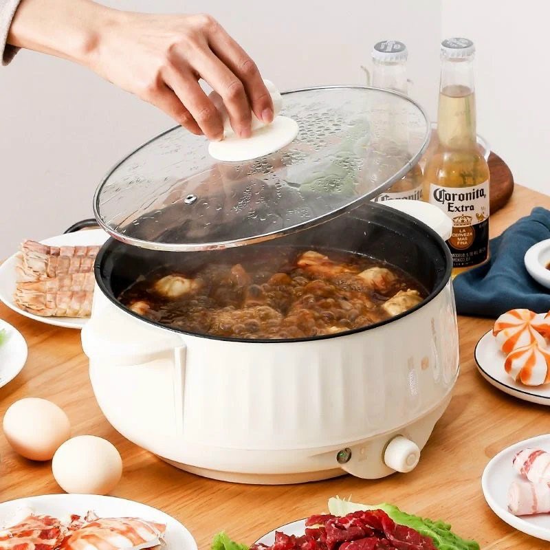 Nồi lẩu điện Mishio kèm xửng hấp inox 3.7L  - Nồi lẩu điện đa năng  Mishio